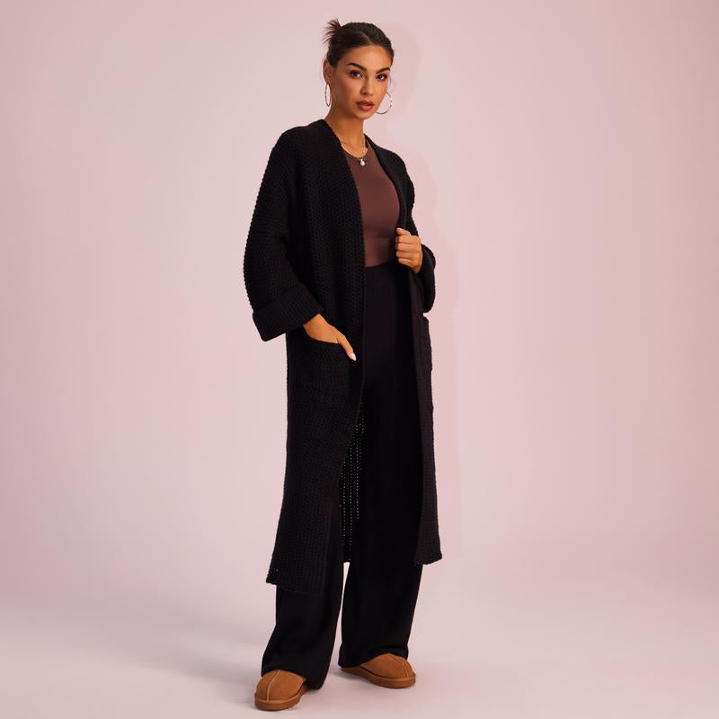 Stylish and Cozy Joyfunear Women's Knitted Long Sleeve Hoodie Cardigan for Autumn and Winter with Pockets