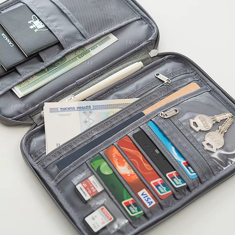 Family Passport Holder & Travel Organizer - Multi-Functional Document Case & Cardholder