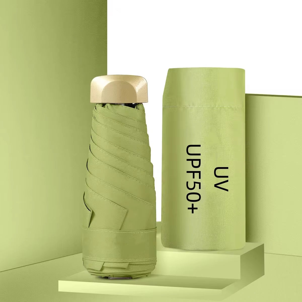 Mini Pocket Umbrella Portable Small Travel Rain Parasol Vinyl Folding Sun Shade Rainproof Umbrella UPF50+ Capsule Umbrellas