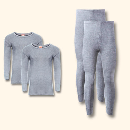 Stay Warm and Comfortable with the 2 Pack Men's Thermal Underwear Set - Long Sleeve Tops & Long John Bottoms for Running, Hiking, and Workwear in White, Black, Grey, and Navy