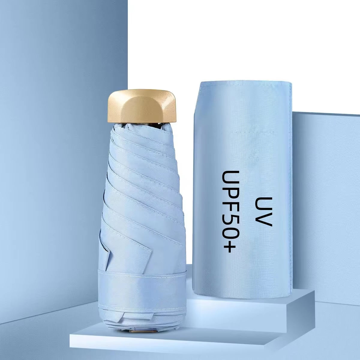 Mini Pocket Umbrella Portable Small Travel Rain Parasol Vinyl Folding Sun Shade Rainproof Umbrella UPF50+ Capsule Umbrellas