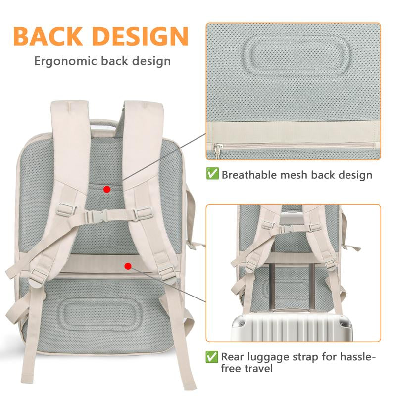 Hap Tim 40L Carry on Travel Backpack Airline Approved – Fits 17” Laptop with Wet & Dry Separation Compartments, Includes Drawstring Bag, Ideal for Weekender, Airplane Travel, Gym, Hiking & Business Trips#Fallfreshness