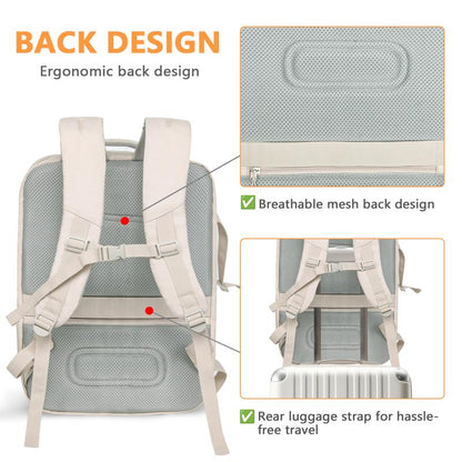 Hap Tim 40L Carry on Travel Backpack Airline Approved – Fits 17” Laptop with Wet & Dry Separation Compartments, Includes Drawstring Bag, Ideal for Weekender, Airplane Travel, Gym, Hiking & Business Trips#Fallfreshness