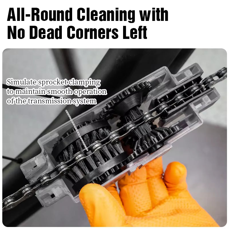 Ultimate MTB Bike Chain Cleaner Tool - Effortless Rust Removal & Maintenance Scrubber