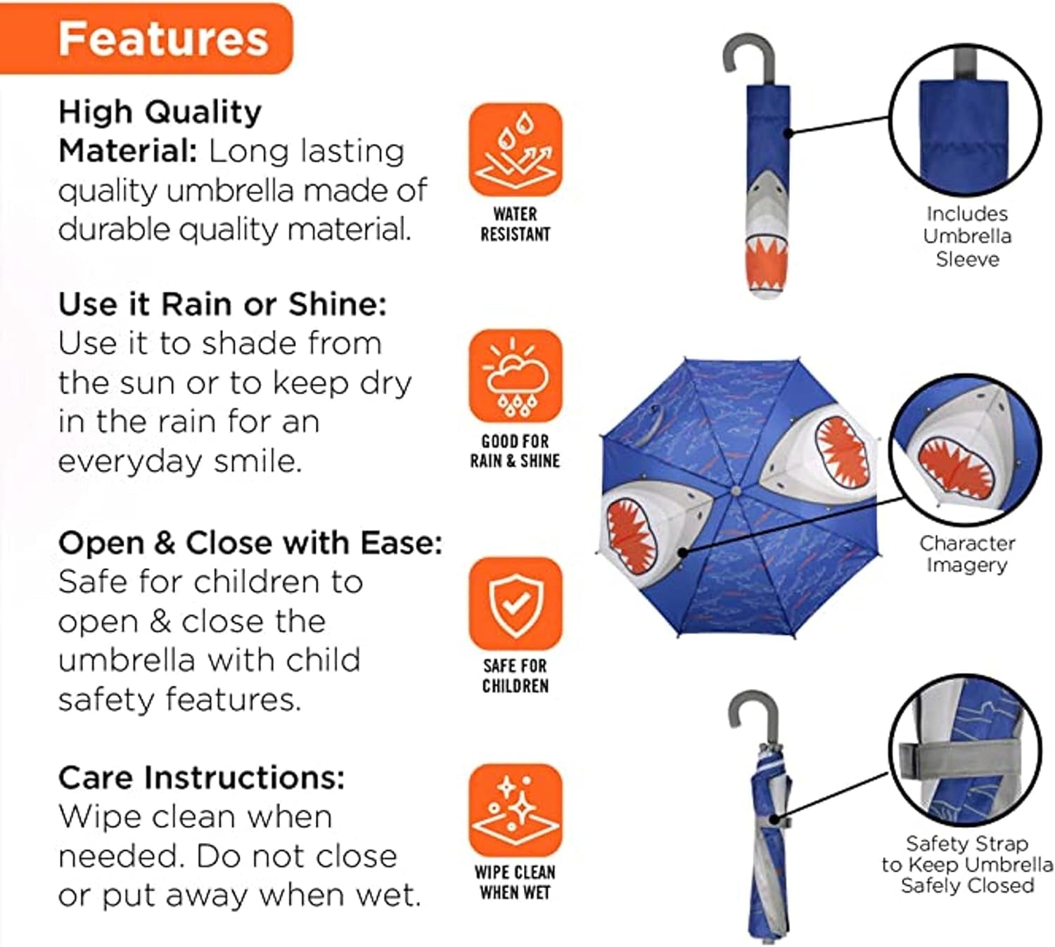 Kids Umbrella for Girls and Boys & Rain Coats Set -Toddler Umbrellas Kids Raincoat Boys Girls Jacket
