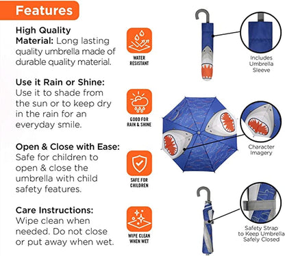 Kids Umbrella for Girls and Boys & Rain Coats Set -Toddler Umbrellas Kids Raincoat Boys Girls Jacket