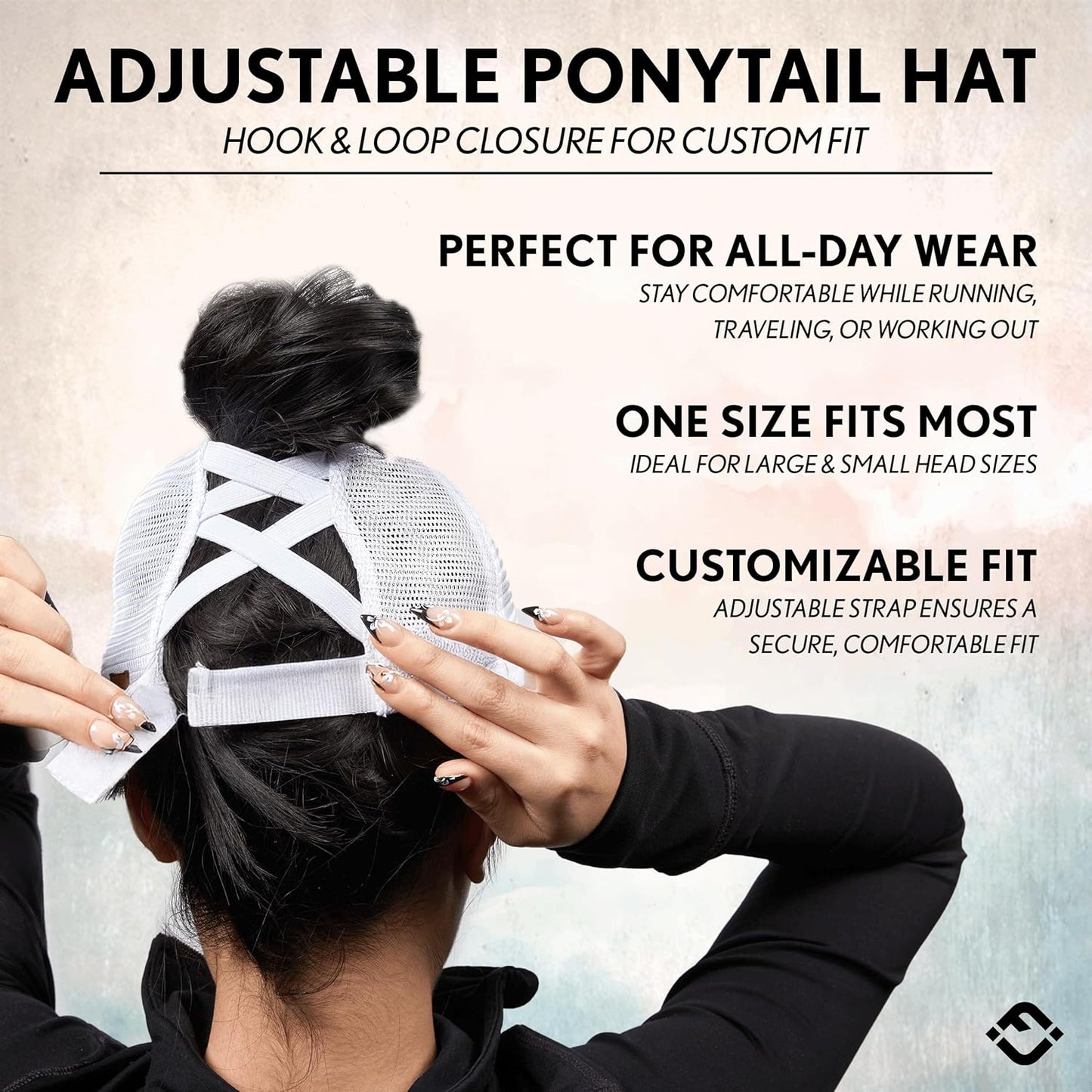 Ponytail Hat for Women - Baseball Cap with Adjustable Fit & High Pony Tail Criss Cross Back for Everyday Wear