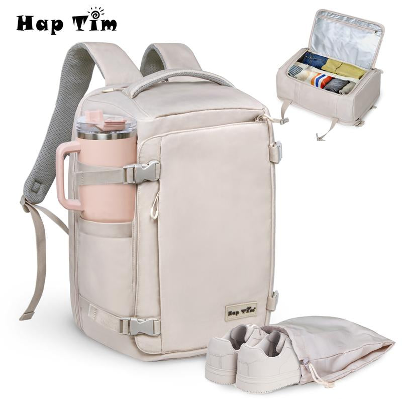 Hap Tim 40L Carry on Travel Backpack Airline Approved – Fits 17” Laptop with Wet & Dry Separation Compartments, Includes Drawstring Bag, Ideal for Weekender, Airplane Travel, Gym, Hiking & Business Trips#Fallfreshness