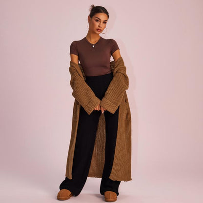 Stylish and Cozy Joyfunear Women's Knitted Long Sleeve Hoodie Cardigan for Autumn and Winter with Pockets