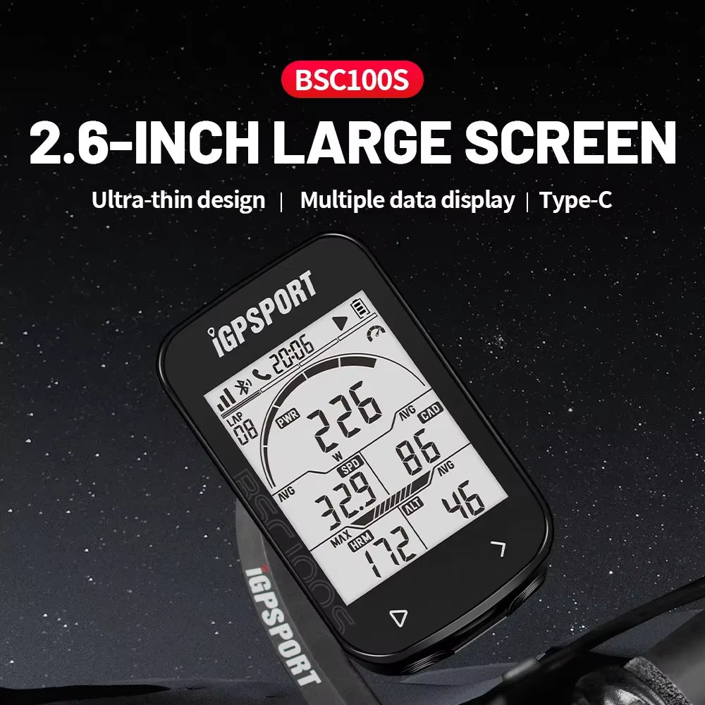 BSC100S Wireless GPS Bike Computer - Digital Speedometer & Odometer for Cycling Enthusiasts