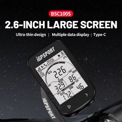 BSC100S Wireless GPS Bike Computer - Digital Speedometer & Odometer for Cycling Enthusiasts