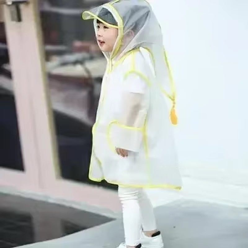 Kids Raincoat Waterproof Rain Poncho Clear Transparent Children Kindergarten School Student Rainsuit Protective Poncho Covers