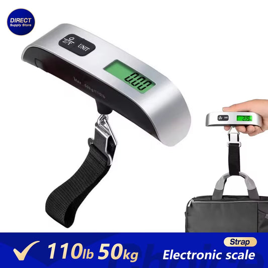 Portable Scale Digital LCD Display 110Lb/50Kg Electronic Luggage Hanging Suitcase Travel Weighs Baggage Bag Weight Balance Tool