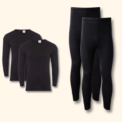 Stay Warm and Comfortable with the 2 Pack Men's Thermal Underwear Set - Long Sleeve Tops & Long John Bottoms for Running, Hiking, and Workwear in White, Black, Grey, and Navy