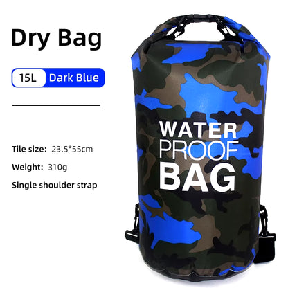 30L 15L Waterproof Dry Bags with Wet Separation Pocket Backpack for Kayaking Boating Swimming Outdoor Sports Bag XAZ9