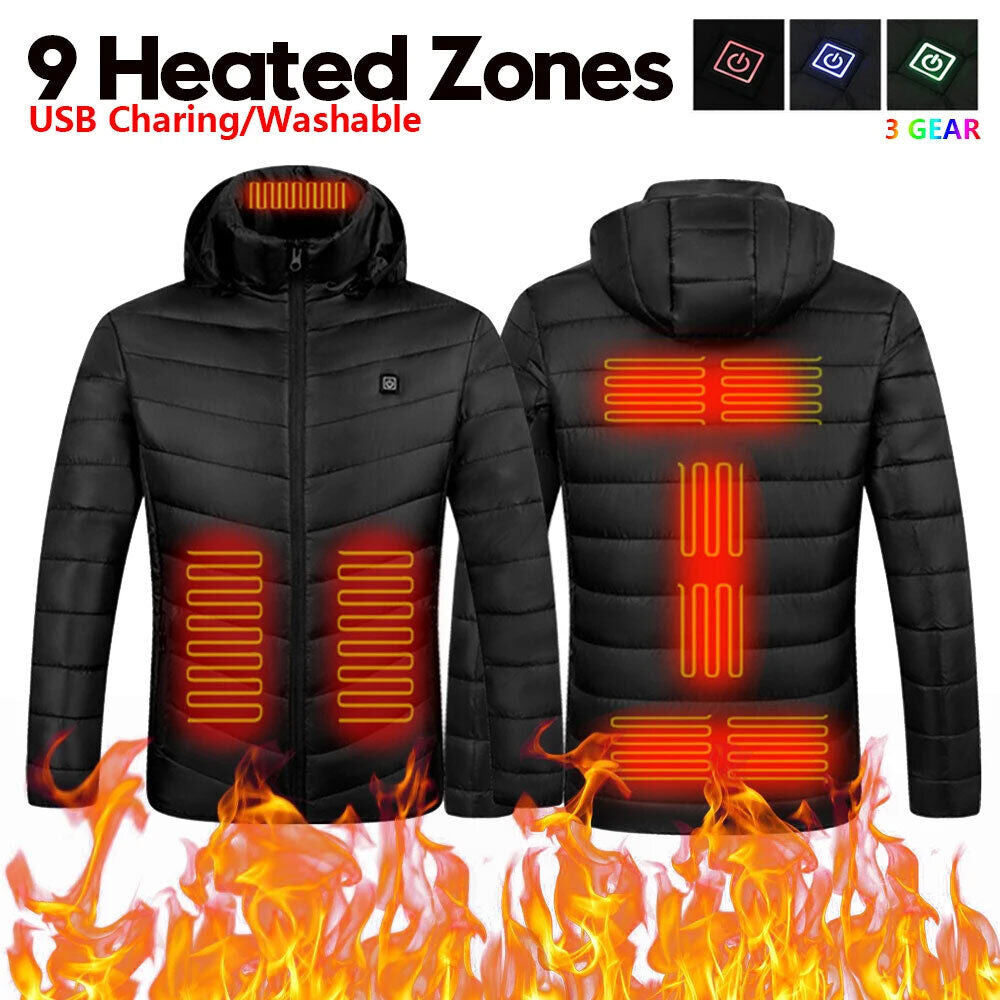 Unisex USB Heated Jacket - Ultimate Winter Warmth with Electric Heating Pad