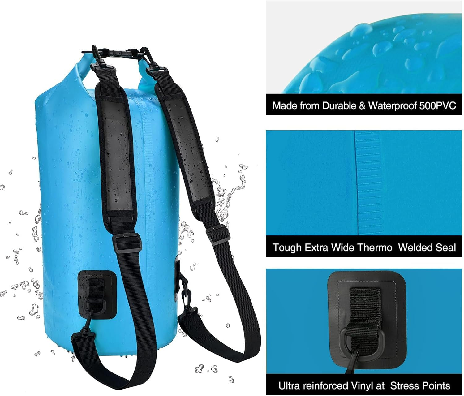 Dry Bag, Waterproof Floating Backpack 5L/10L/20L/30L/40L with Waterproof Phone Case for Boating, Kayaking, Fishing
