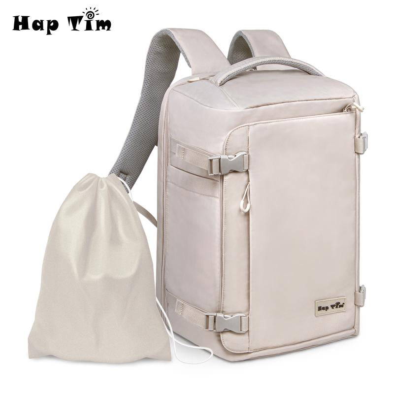 Hap Tim 40L Carry on Travel Backpack Airline Approved – Fits 17” Laptop with Wet & Dry Separation Compartments, Includes Drawstring Bag, Ideal for Weekender, Airplane Travel, Gym, Hiking & Business Trips#Fallfreshness