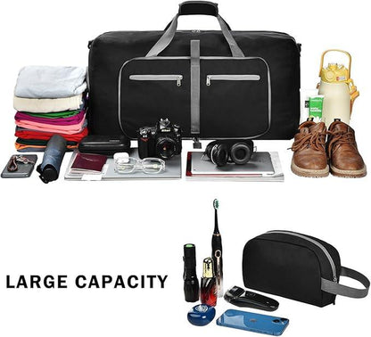 Duffle Bag with Shoes Compartment and Adjustable Strap,Foldable Travel Duffel Bags for Men Women,Waterproof Duffel Bags