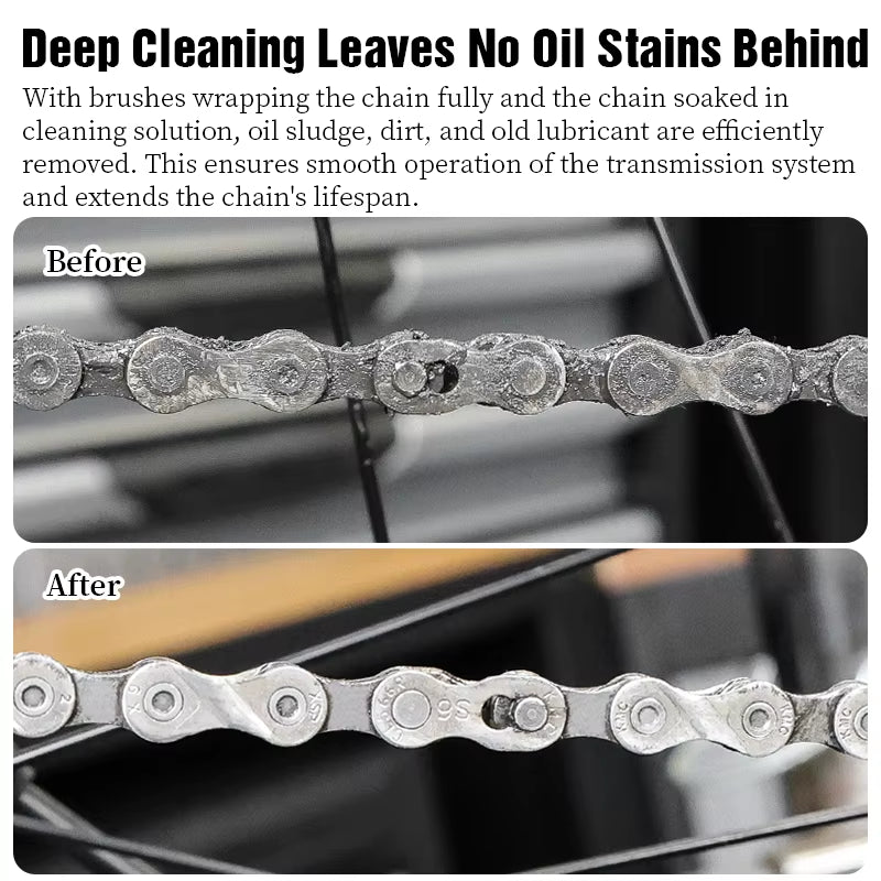Ultimate MTB Bike Chain Cleaner Tool - Effortless Rust Removal & Maintenance Scrubber
