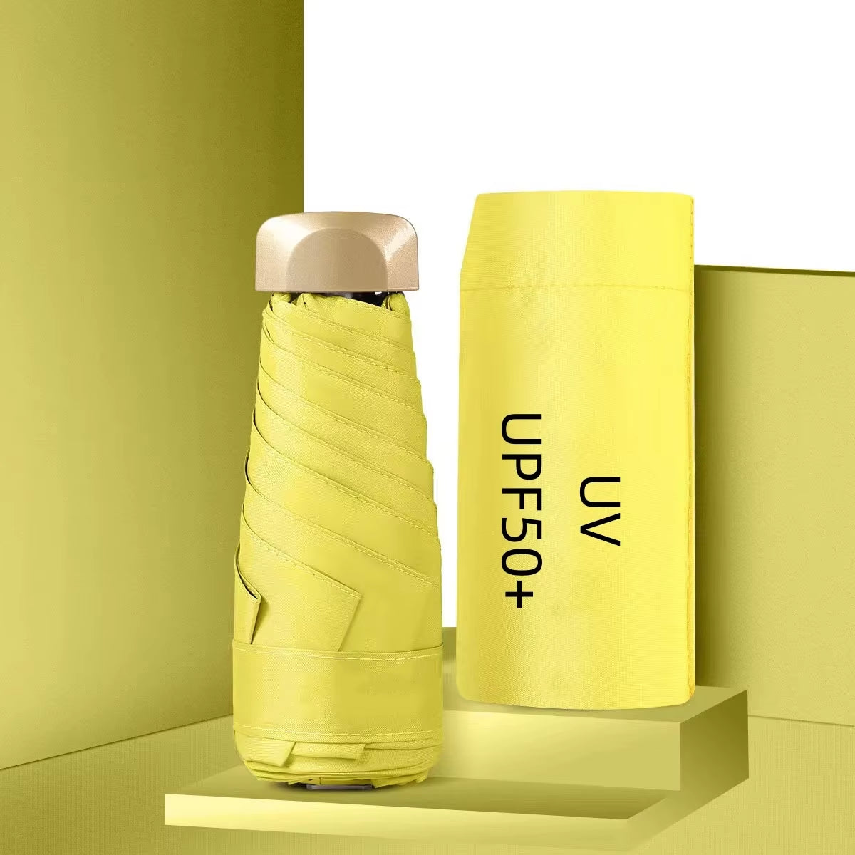 Mini Pocket Umbrella Portable Small Travel Rain Parasol Vinyl Folding Sun Shade Rainproof Umbrella UPF50+ Capsule Umbrellas