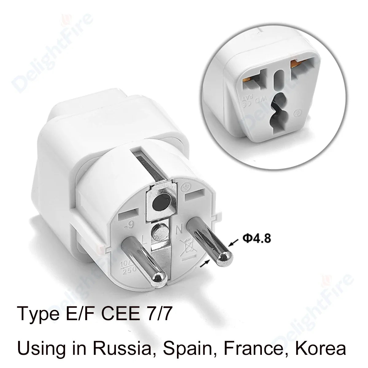 EU Plug Adapter AU UK US to EU Euro Plug Adapter Converter European Travel Adapter Australia USA CN to EU Electric Socket Outlet