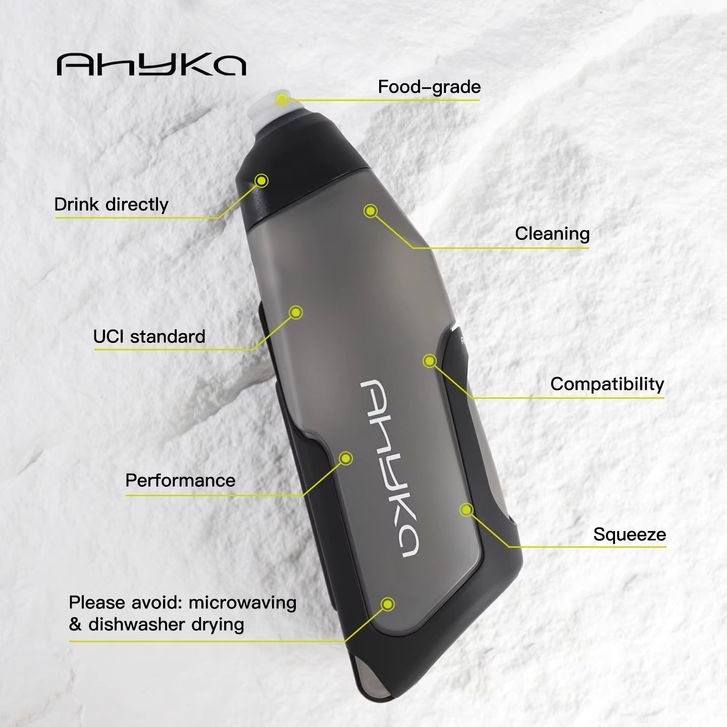 Aerodynamic 600ml Lightweight Cycling Water Bottle Set with Squeeze-to-Drink Design for Road Bikes