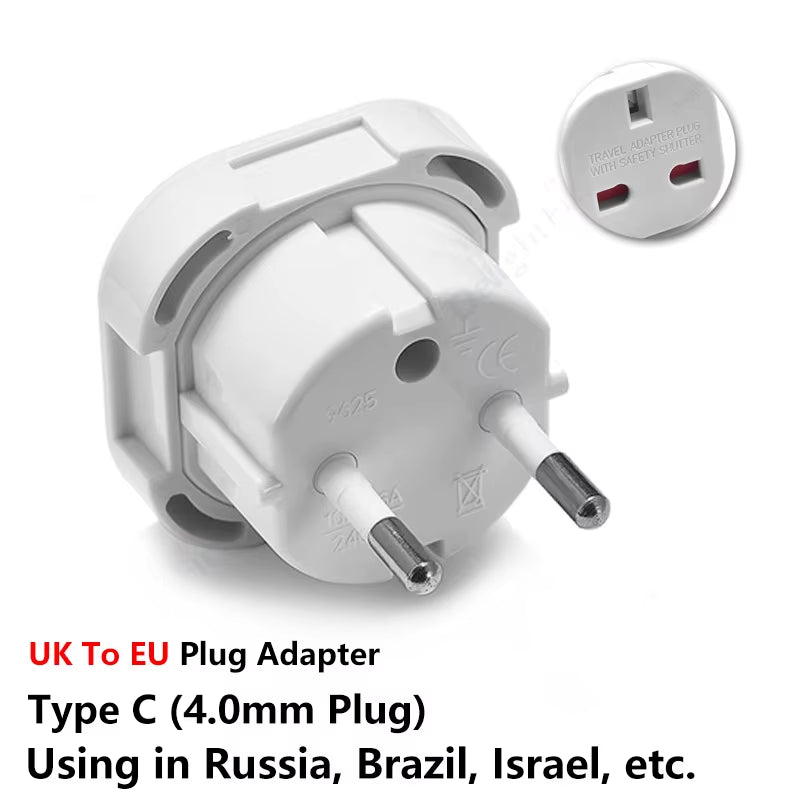 EU Plug Adapter AU UK US to EU Euro Plug Adapter Converter European Travel Adapter Australia USA CN to EU Electric Socket Outlet