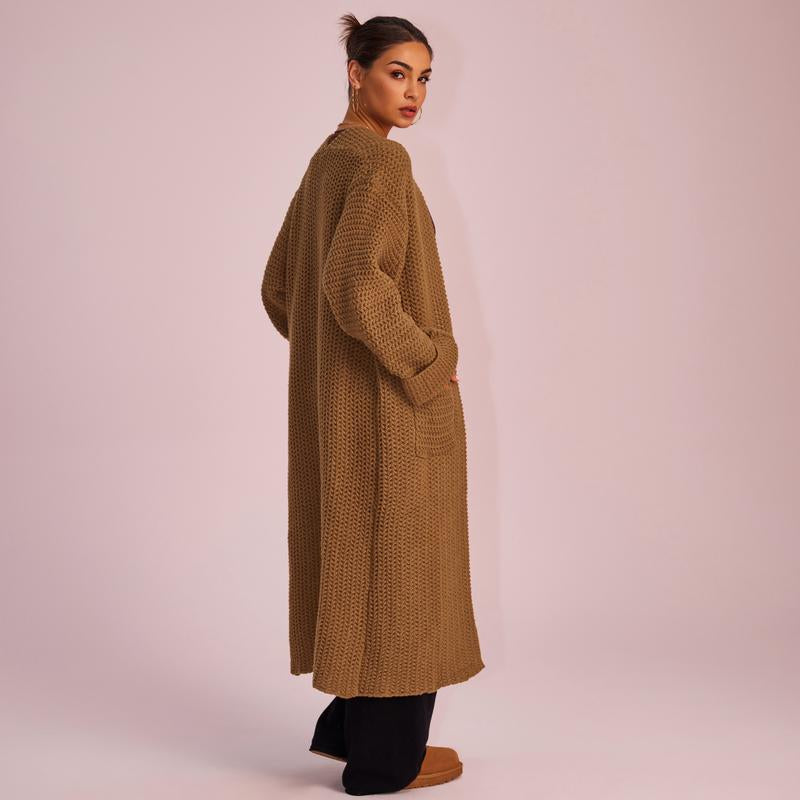 Stylish and Cozy Joyfunear Women's Knitted Long Sleeve Hoodie Cardigan for Autumn and Winter with Pockets