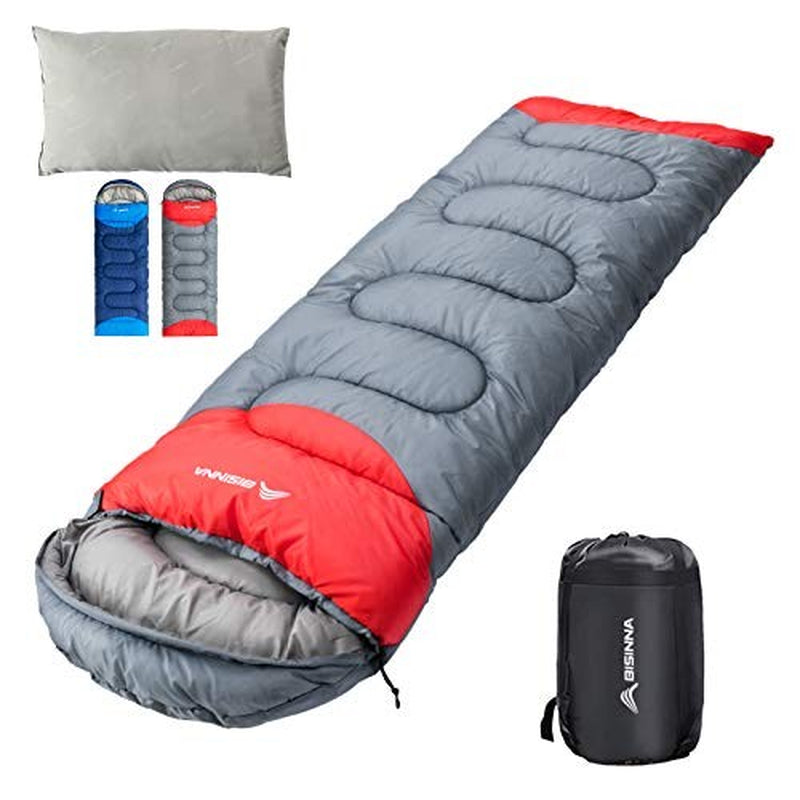 Sleeping Bag with Pillow - 4 Season Lightweight Waterproof Warm Sleeping