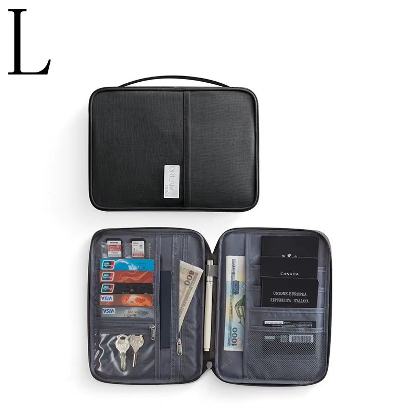 Family Passport Holder & Travel Organizer - Multi-Functional Document Case & Cardholder