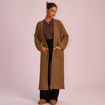 Stylish and Cozy Joyfunear Women's Knitted Long Sleeve Hoodie Cardigan for Autumn and Winter with Pockets