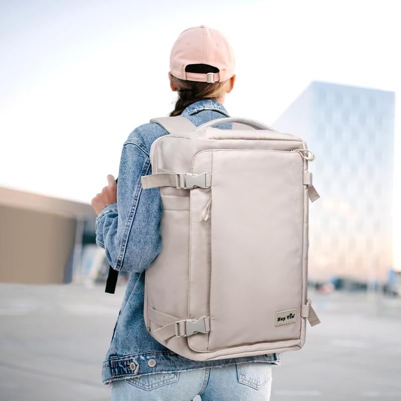 Hap Tim 40L Carry on Travel Backpack Airline Approved – Fits 17” Laptop with Wet & Dry Separation Compartments, Includes Drawstring Bag, Ideal for Weekender, Airplane Travel, Gym, Hiking & Business Trips#Fallfreshness