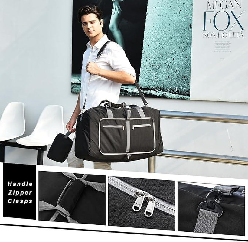 Duffle Bag with Shoes Compartment and Adjustable Strap,Foldable Travel Duffel Bags for Men Women,Waterproof Duffel Bags