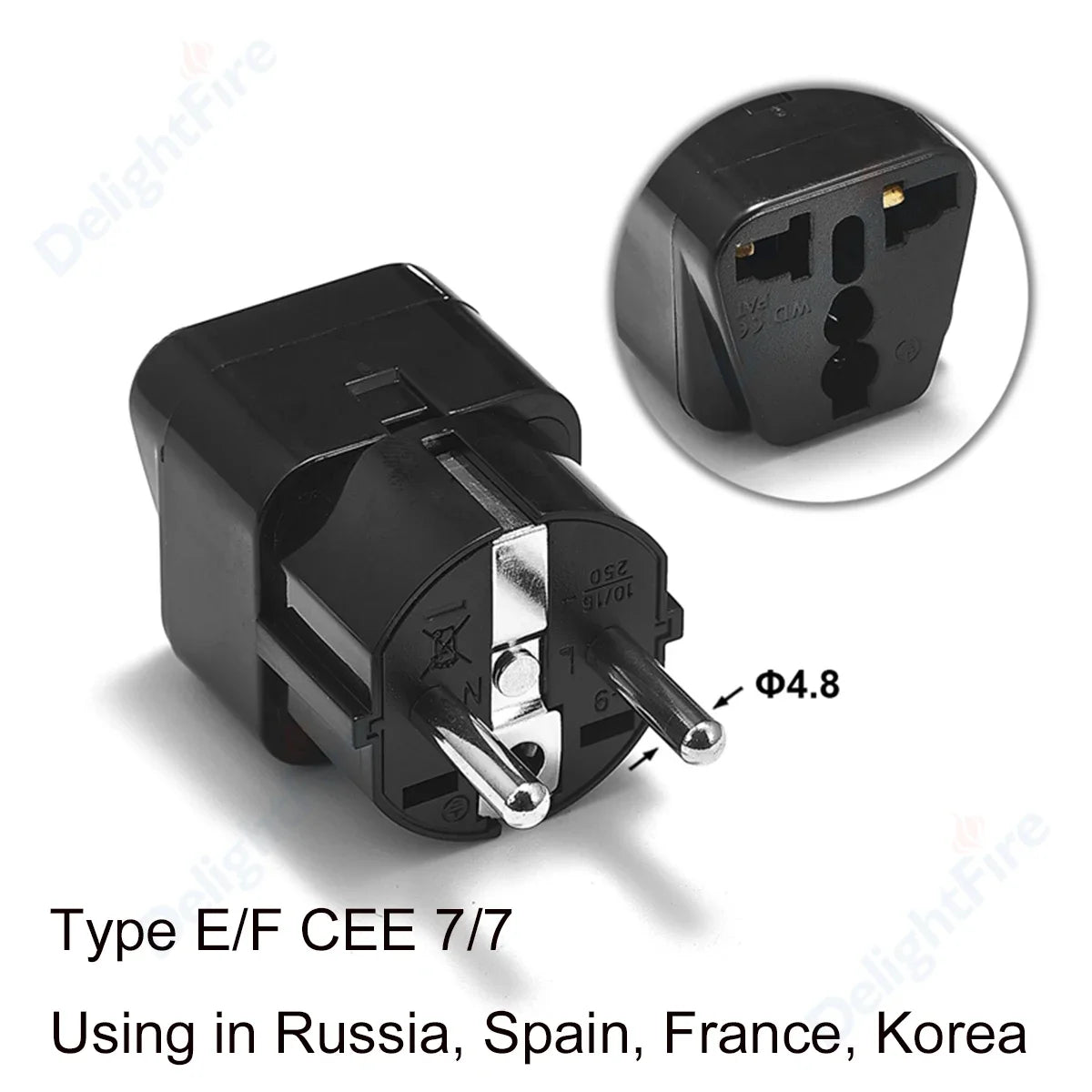 EU Plug Adapter AU UK US to EU Euro Plug Adapter Converter European Travel Adapter Australia USA CN to EU Electric Socket Outlet
