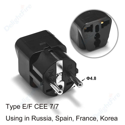 EU Plug Adapter AU UK US to EU Euro Plug Adapter Converter European Travel Adapter Australia USA CN to EU Electric Socket Outlet