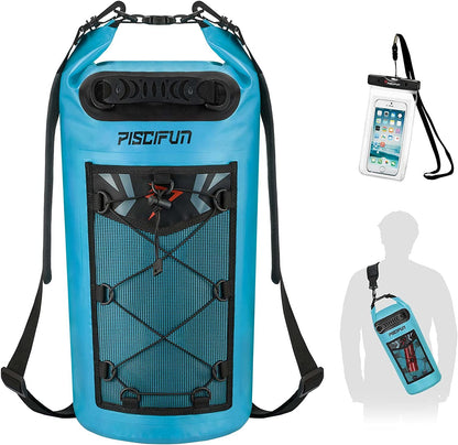 Dry Bag, Waterproof Floating Backpack 5L/10L/20L/30L/40L with Waterproof Phone Case for Boating, Kayaking, Fishing