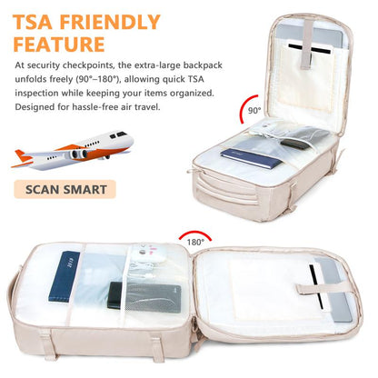 Hap Tim 40L Carry on Travel Backpack Airline Approved – Fits 17” Laptop with Wet & Dry Separation Compartments, Includes Drawstring Bag, Ideal for Weekender, Airplane Travel, Gym, Hiking & Business Trips#Fallfreshness