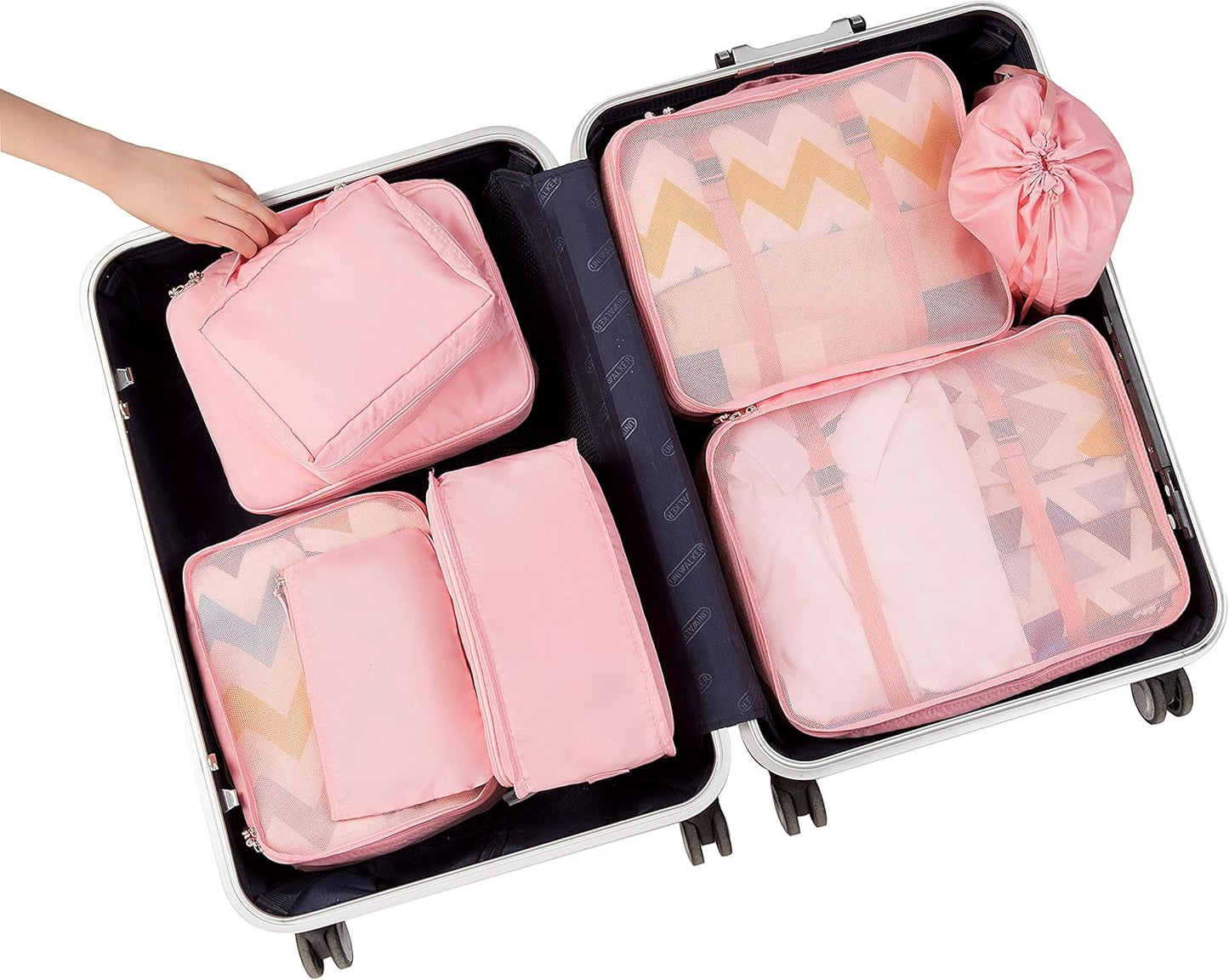 8 Set Packing Cubes Luggage Packing Organizers for Travel Accessories-Blush Pink