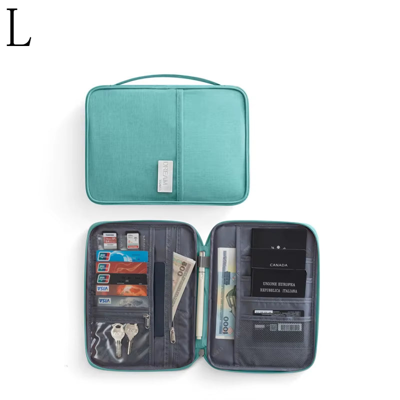 Family Passport Holder & Travel Organizer - Multi-Functional Document Case & Cardholder