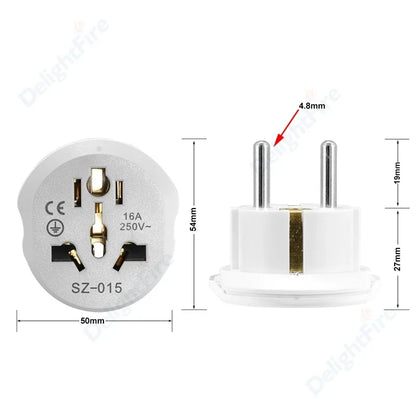 EU Plug Adapter AU UK US to EU Euro Plug Adapter Converter European Travel Adapter Australia USA CN to EU Electric Socket Outlet