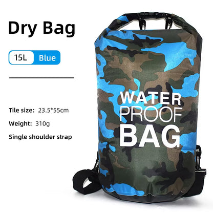 30L 15L Waterproof Dry Bags with Wet Separation Pocket Backpack for Kayaking Boating Swimming Outdoor Sports Bag XAZ9