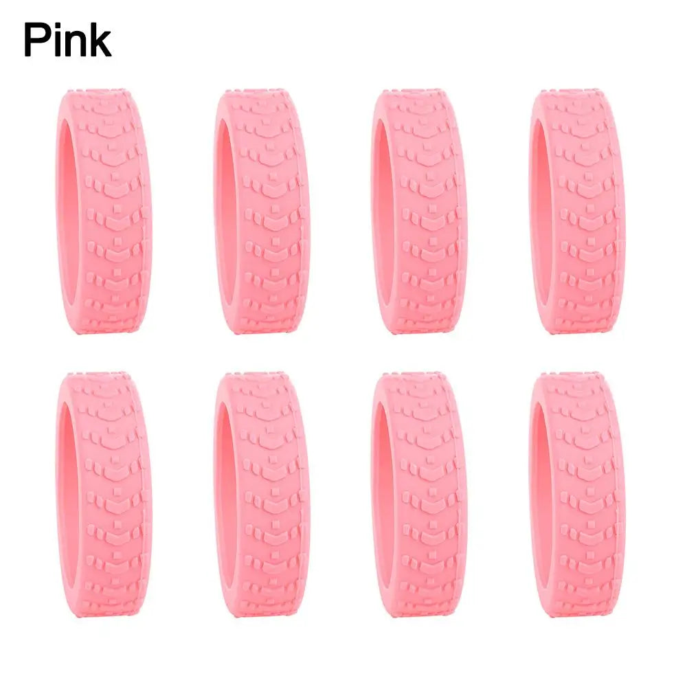 8-Piece Silicone Luggage Caster Covers for Noise Reduction and Protection of Suitcase Wheels