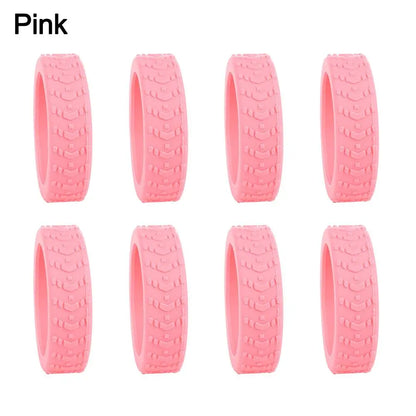 8-Piece Silicone Luggage Caster Covers for Noise Reduction and Protection of Suitcase Wheels