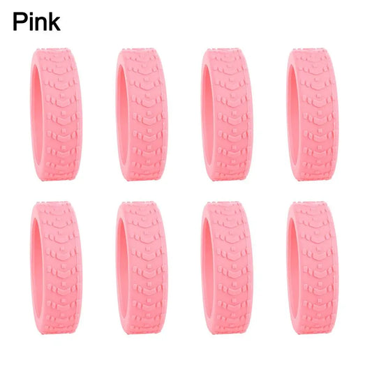 8-Piece Silicone Luggage Caster Covers for Noise Reduction and Protection of Suitcase Wheels