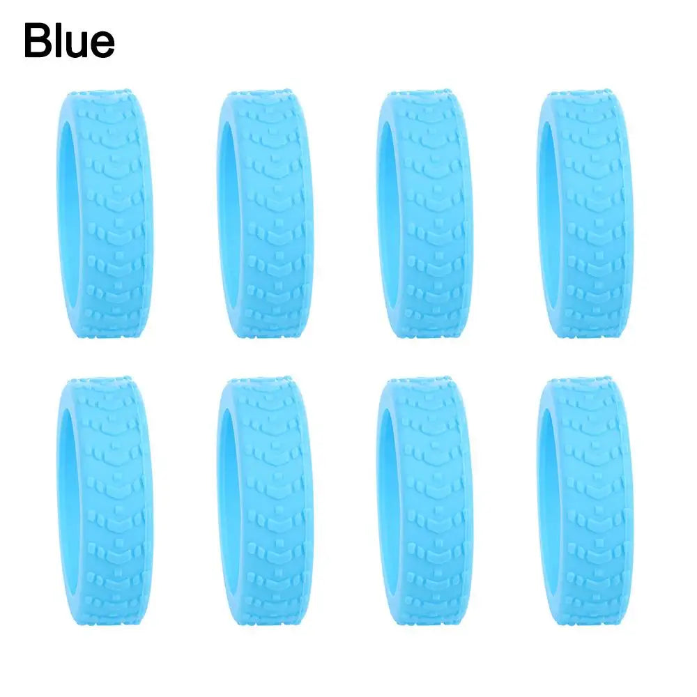 8-Piece Silicone Luggage Caster Covers for Noise Reduction and Protection of Suitcase Wheels