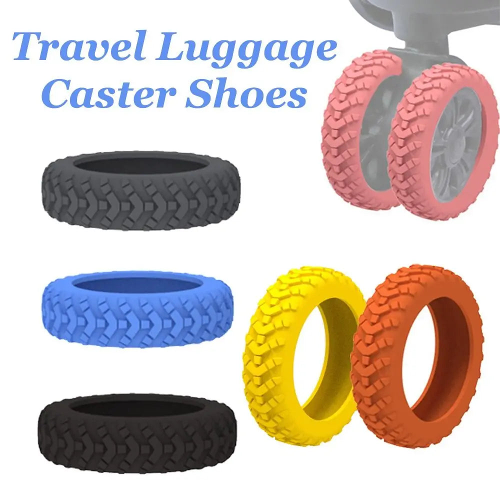 8-Piece Silicone Luggage Caster Covers for Noise Reduction and Protection of Suitcase Wheels