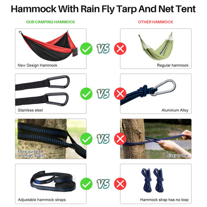 Camping Hammock Portable Hammocks Lightweight Nylon Parachute Hammock with Straps,Camping Gear Must Haves for Travel Hiking