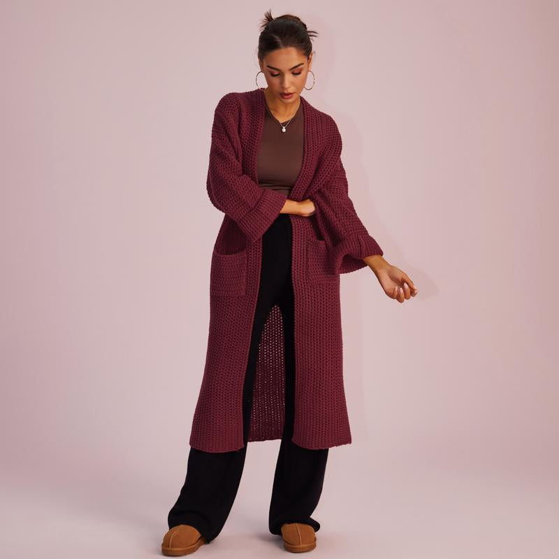 Stylish and Cozy Joyfunear Women's Knitted Long Sleeve Hoodie Cardigan for Autumn and Winter with Pockets