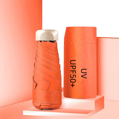 Mini Pocket Umbrella Portable Small Travel Rain Parasol Vinyl Folding Sun Shade Rainproof Umbrella UPF50+ Capsule Umbrellas